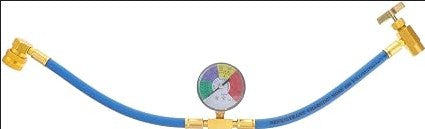 Charge Hose Kit, 1/2 Self-Sealing Valve Can Recharge Hose Kit with Gauge