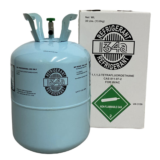 R134A refrigerant cylinder image for automotive AC service