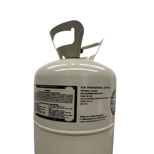 R454B refrigerant product packaging image for HVAC service