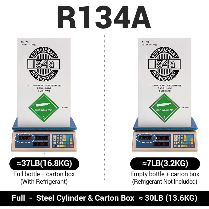 Load image into Gallery viewer, 30 lb R134A refrigerant cylinder product image
