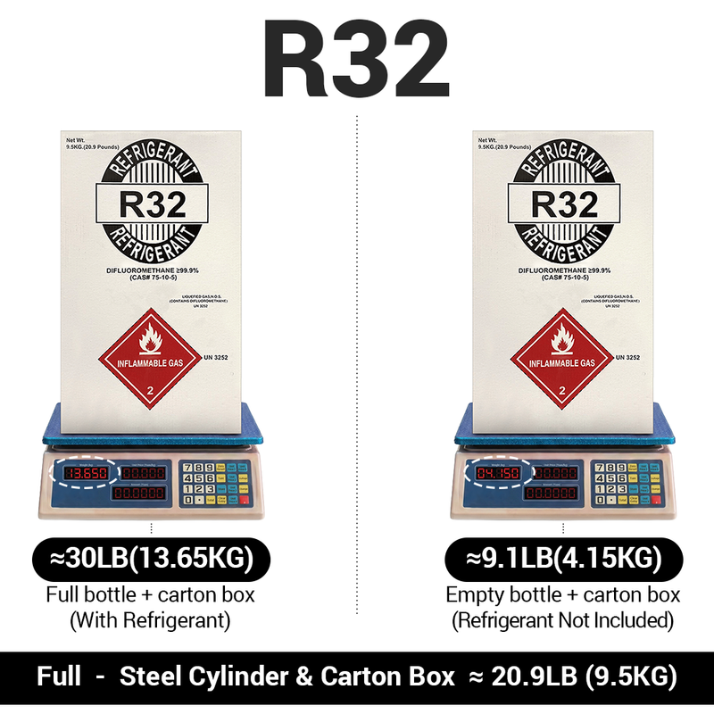 Load image into Gallery viewer, 20.9 lb R32 refrigerant cylinder product image
