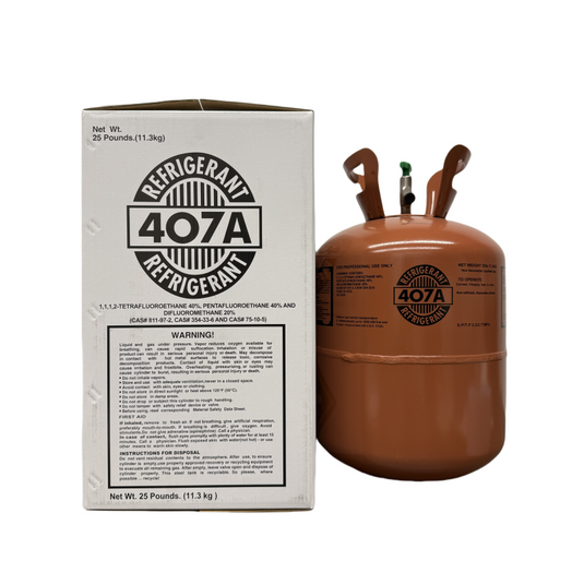R407A refrigerant product packaging image for technicians