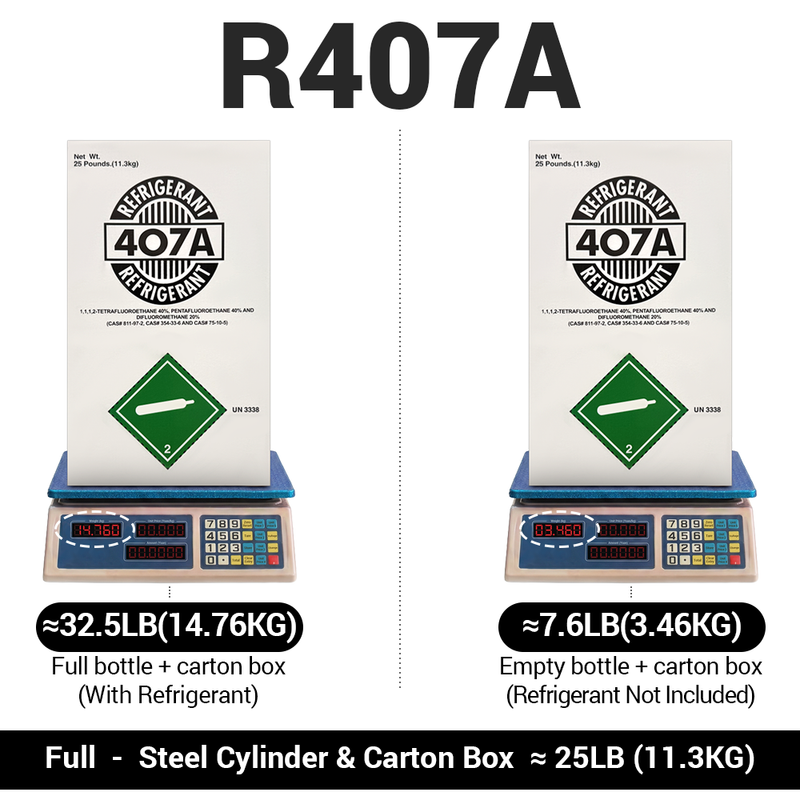 Load image into Gallery viewer, 25 lb R407A refrigerant cylinder product image
