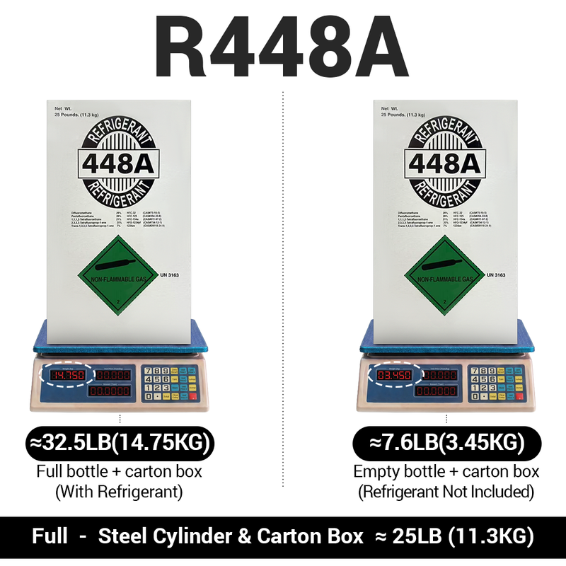 Load image into Gallery viewer, 25 lb R448A refrigerant cylinder product image
